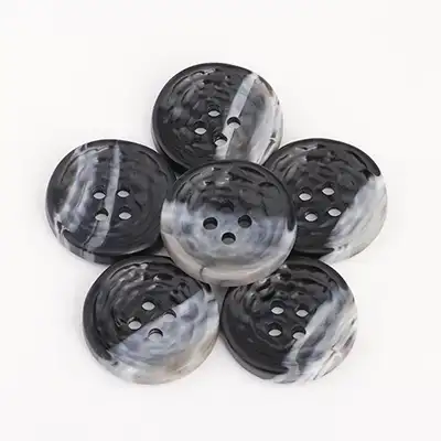 Black - Resin Button - 40 ligne 25.5 mm