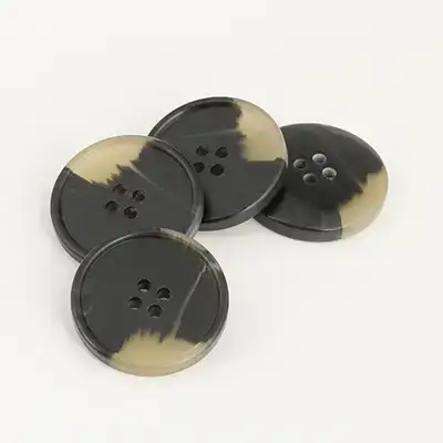 Black - Resin Button - 40 ligne 25.5 mm