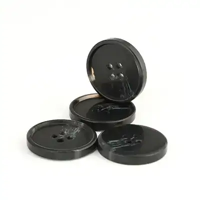 Black - Resin Button - 40 ligne 25.5 mm