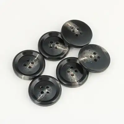 Black - Resin Button - 40 ligne 25.5 mm