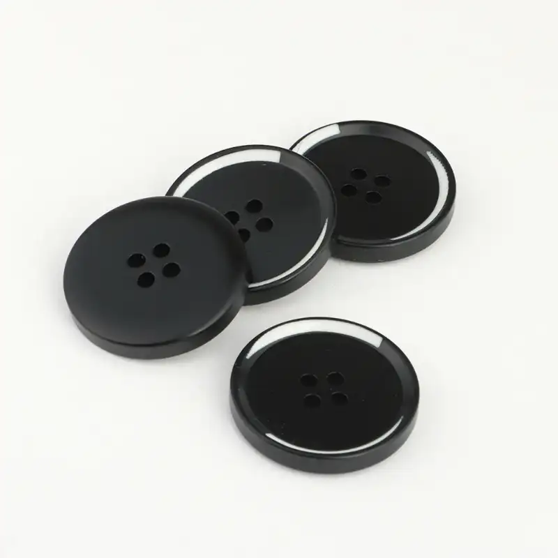 Black - Resin Button - 40 ligne 25.5 mm