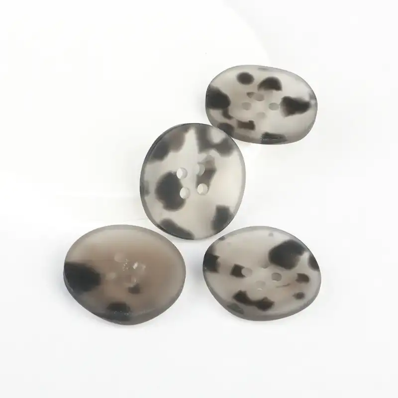 Gray - Resin Button - 40 ligne 25.5 mm