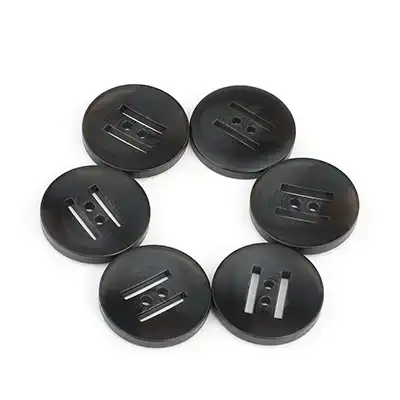 Black - Resin Button - 40 ligne 25.5 mm