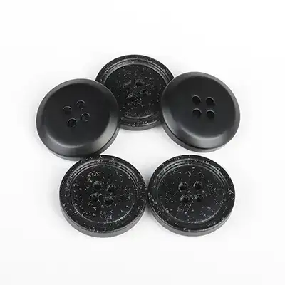 Black - Resin Button - 40 ligne 25.5 mm